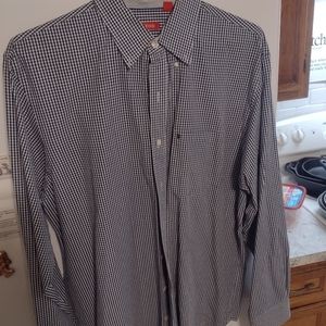 Izod LT Blue PladCasual Long-sleeved button down shirt Good Condition